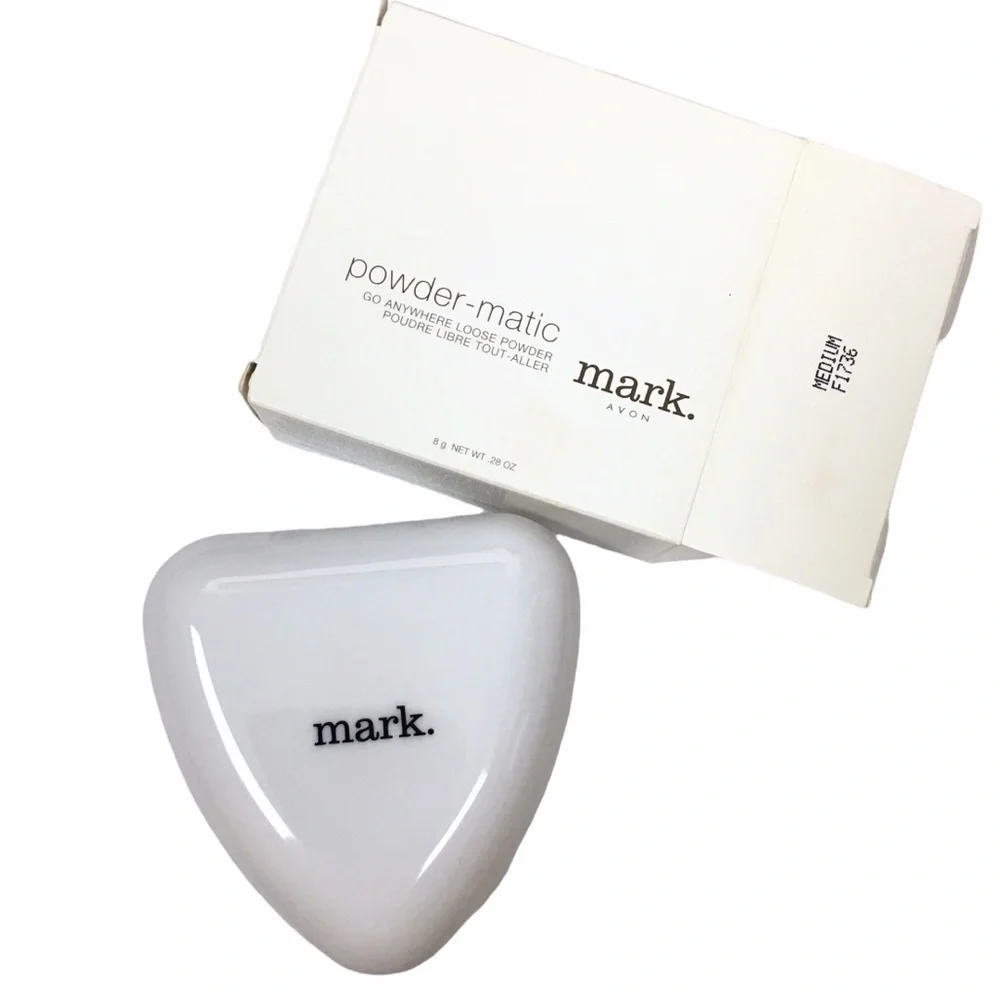 mark. Powder-Matic Go Anywhere Loose Powder Compact Mirror Puff Shade Medium
